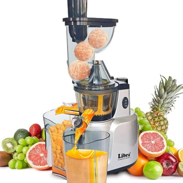 Libra 240W 48rpm Silver Cold Pressed Whole Slow Juicer Machine, LSJ01